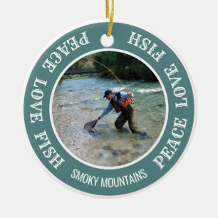 Fiske Helgdag Anpassningsbarna Ditt foto Julgransprydnad Keramik