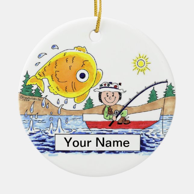 Fiske - Honung Julgransprydnad Keramik (Framsidan)