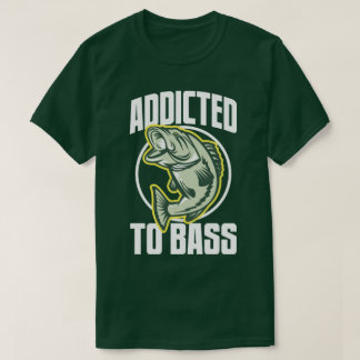 Fiske Humor Beroende till Bass Funny Angling Tee