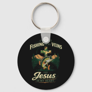 Fiske i ådror Jesus i hjärta Kristet fiske Nyckelring