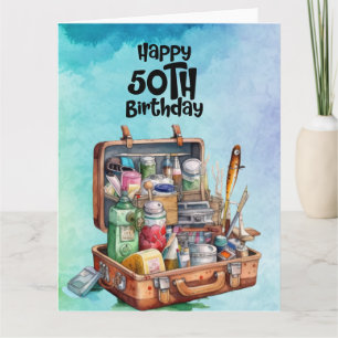 Fiske i älskare 50-årsdag kort