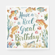 Fiske i Älskare Födelsedag: vattenfärg