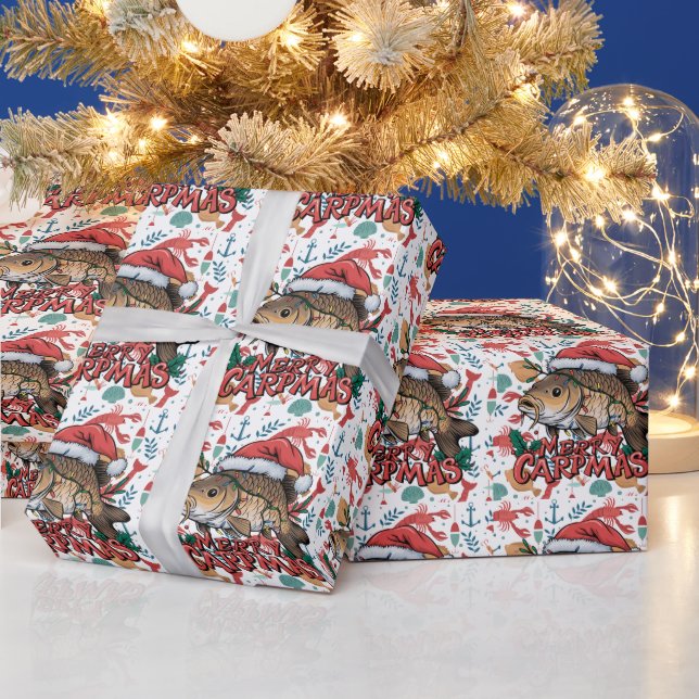 Fiske i Älskare jul med Jultomten fisk Presentpapper (Helgdagar)