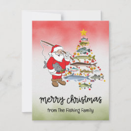 Fiske i Älskare jul med Jultomten Julkort