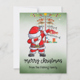 Fiske i Älskare jul med Jultomten Julkort