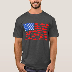 Fiske i Amerika Manar Kvinnor i Flagga 4 juli T Shirt