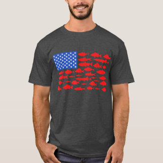 Fiske i Amerika Manar Kvinnor i Flagga 4 juli T Shirt
