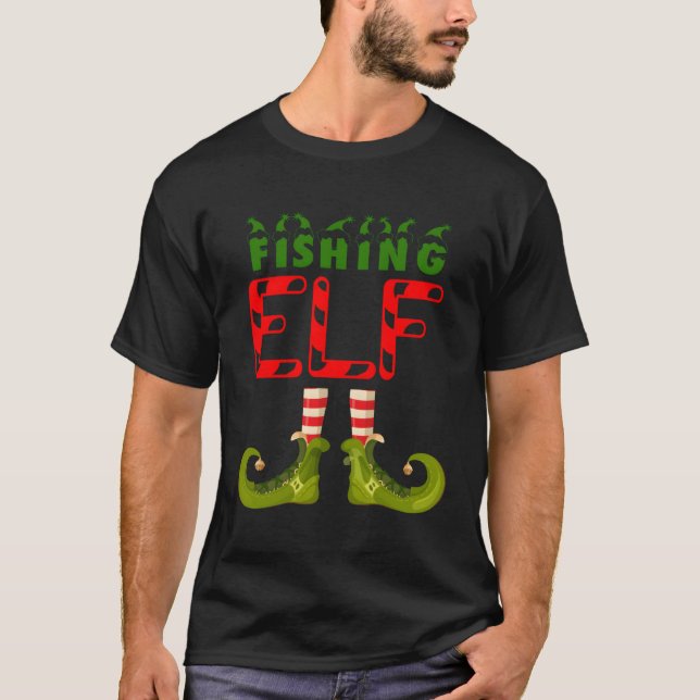 Fiske i Elf Funny Group Matching Family Pajamas Fo T Shirt (Framsida)