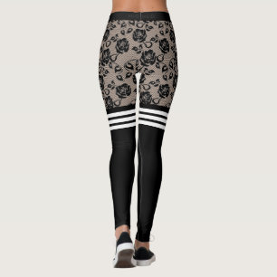 Fiske i Faux Black Ro Snöre över Knestrumpen Leggings