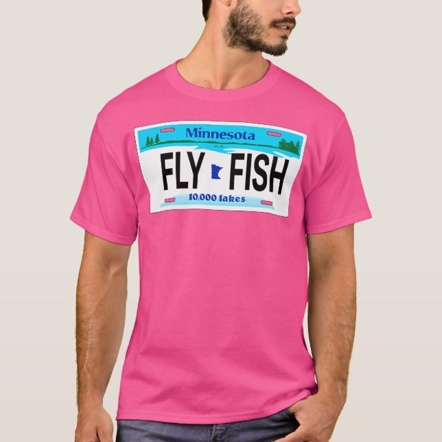 Fiske i floderna Minnesota Mn licensskylt T Shirt (Framsida)