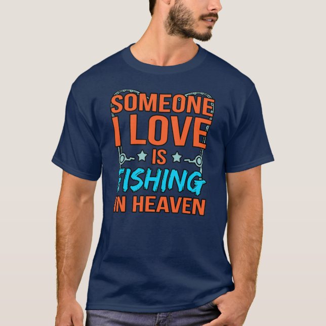 Fiske i Heaven Fars dag pappa Pappa Far T Shirt (Framsida)