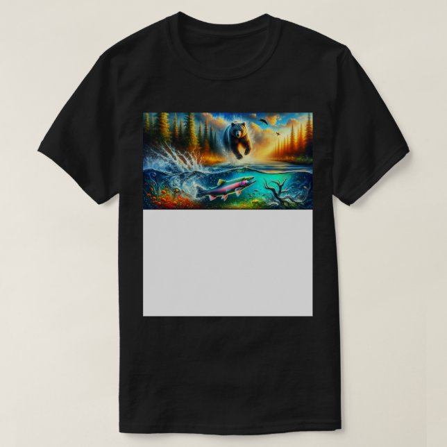 Fiske i Kanada Stil TShirt T Shirt (Design framsida)