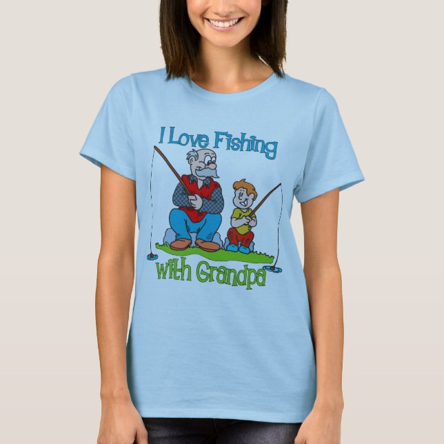 Fiske - I Kärlek Fiske med farfar T-shirt (Framsida)