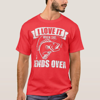 Fiske i kärlek när hon går över t shirt