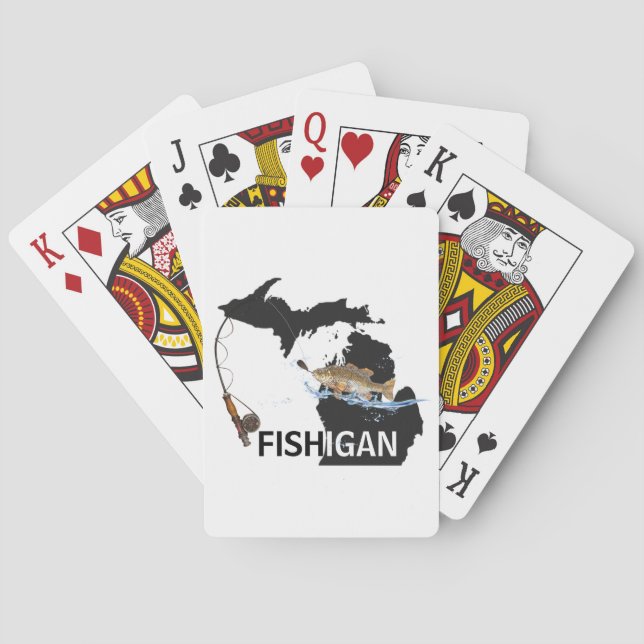Fiske i Michigangrafik Casinokort (Baksidan)
