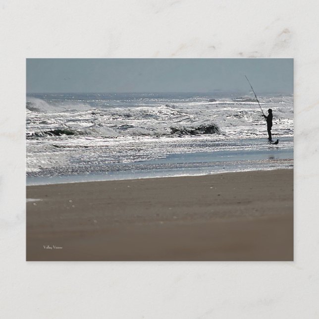 Fiske i mousserande Vatten Vykort (Framsida)