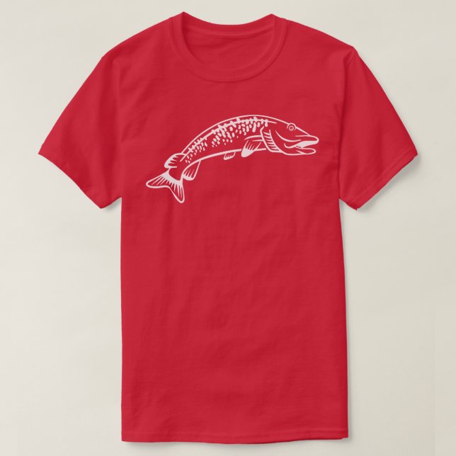 Fiske i Muskie T Shirt (Design framsida)