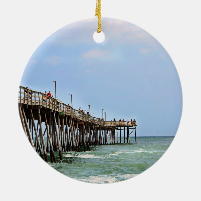 Fiske i Pier av Shirley Taylor Julgransprydnad Keramik (Baksidan)