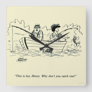 Fiske i Resa Fyrkantig Klocka