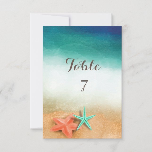 Fiske i Tropiska Beach Sea Bord Card Inbjudningar (Framsida)