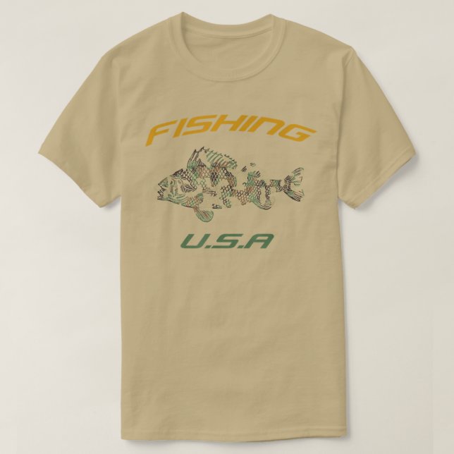 Fiske i USA, kamouflerad fiskartikel 1056  T Shirt (Design framsida)