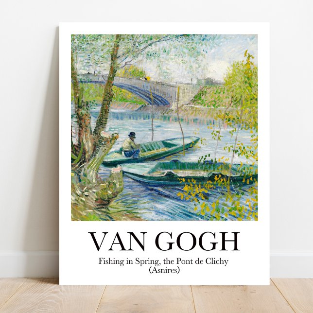 Fiske i Vår av Vincent van Gogh Poster (Van Gogh's Vibrant Spring: Own "Fishing in Spring." Museum-quality poster)