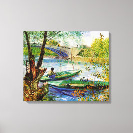 Fiske i Vår Vincent van Gogh Canvastryck