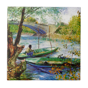 Fiske i Vår, Vincent van Gogh. Vackert fis Kakelplatta