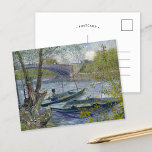 Fiske i Vår | Vincent van Gogh Vykort<br><div class="desc">Fiske i Vår,  Pont de Clichy (Asnières) (1887) | Originalkonst av den nederländske eftertryckaren Vincent Van Gogh (1853-1890). I målningen visas två fiskebåtar i vatten nära en bro i mjuka skuggor av blått och grönt färg. Använda verktygen för att lägga till anpassningsbar eller anpassa bilden.</div>