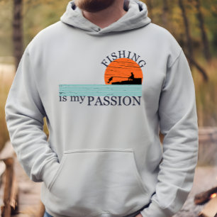 Fiske i vintage älskare hoodie