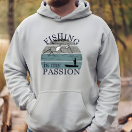 Fiske i vintage älskare hoodie