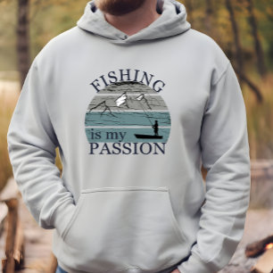 Fiske i vintage älskare hoodie