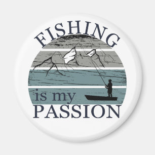 Fiske i vintage älskare magnet