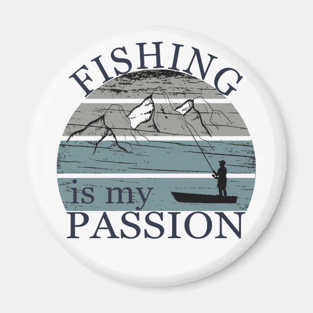 Fiske i vintage älskare magnet (Framsidan)