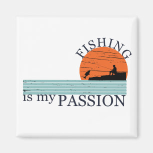 Fiske i vintage älskare magnet