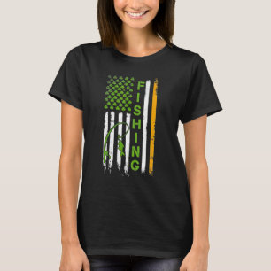 Fiske irländsk amerikansk flagga Saint Patricks Da T Shirt