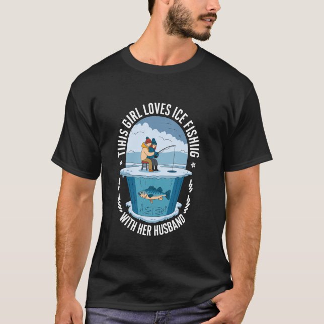 Fiske Isfiske Design För Ishålsfiske T Shirt (Framsida)