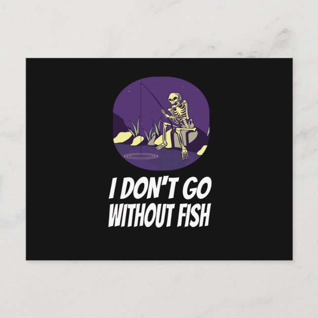 Fiske jag somnar inte utan fisk vykort (Framsida)