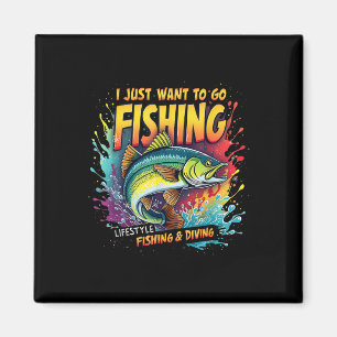 Fiske Jag Vill Bara Gå På Fiske Fritid Fiske Magnet