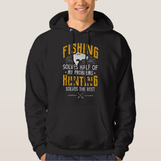 Fiske & Jakt löser mina Problem - Rolig Present  Hoodie