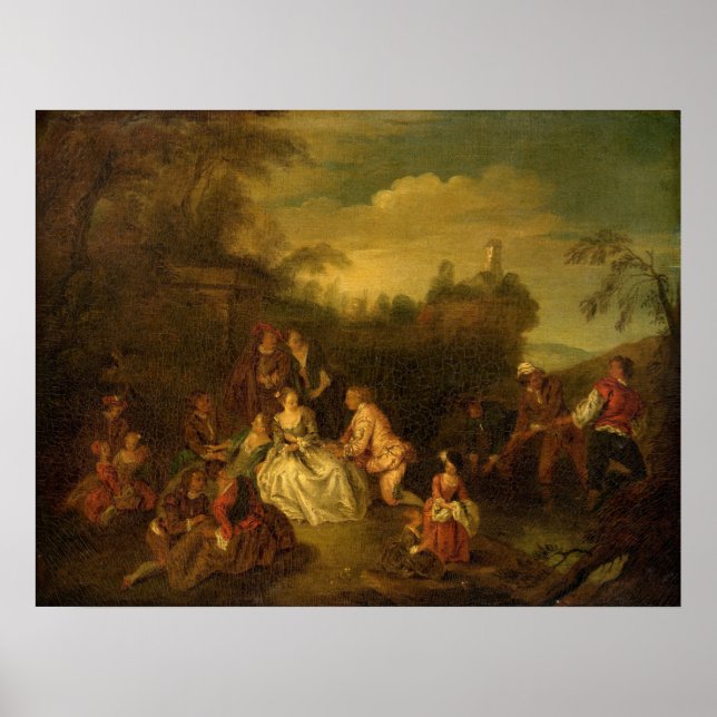 Fiske Jean-Baptiste Pater Fine Art Poster (Framsidan)