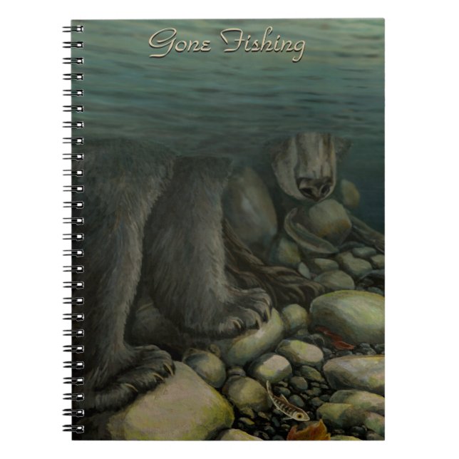 Fiske Journal Anpassningsbar Bear Wildlife Art-ant Anteckningsbok (Framsidan)