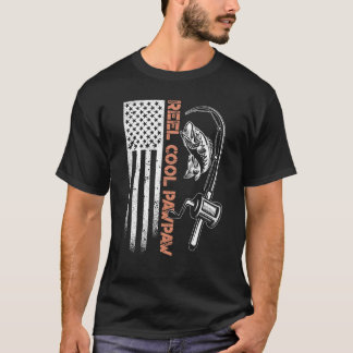 Fiske Kamouflage Amerikansk Flagga Fiskrulle cool T Shirt