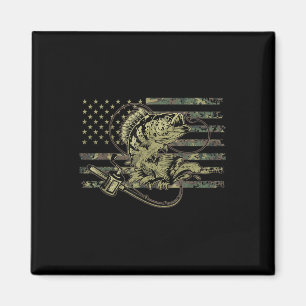 Fiske Kamouflage Oss Amerikansk Flagga B Fisk Fisk Magnet
