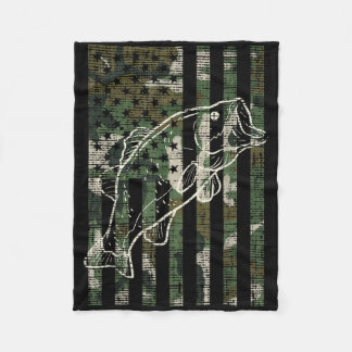 Fiske Kamouflage USA Flag Fisk B Patriotisk Fiskar Fleecefilt
