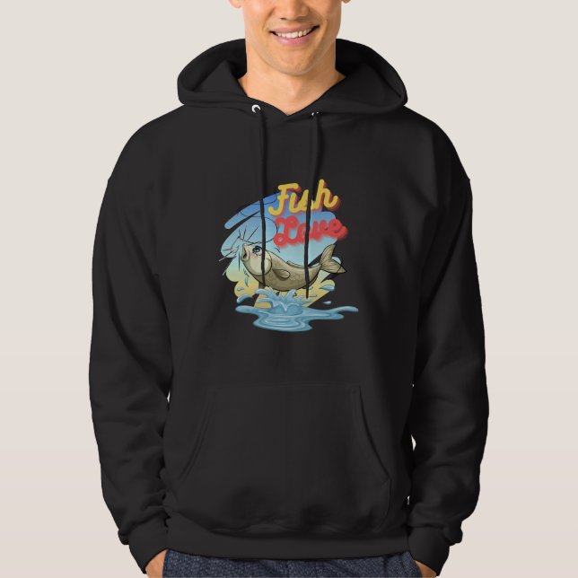 Fiske Kärlek Hoodie (Framsida)