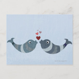 Fiske Kissing Vykort