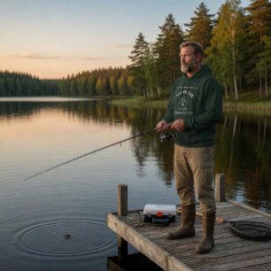 Fiske Klubb Grön Hoodie