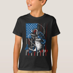 Fiske Konst För Män Kvinnor Amerikansk Flagga Usa T Shirt