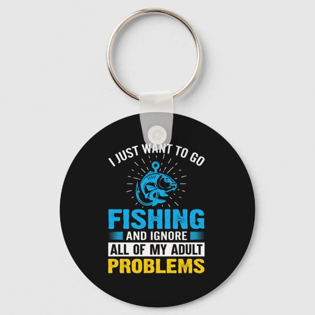 Fiske konst jag vill bara fiska nyckelring (Framsida)